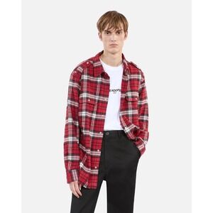 NWT - The Kooples Red & White Checked Snap Button - Plaid Thick Flannel- Size M